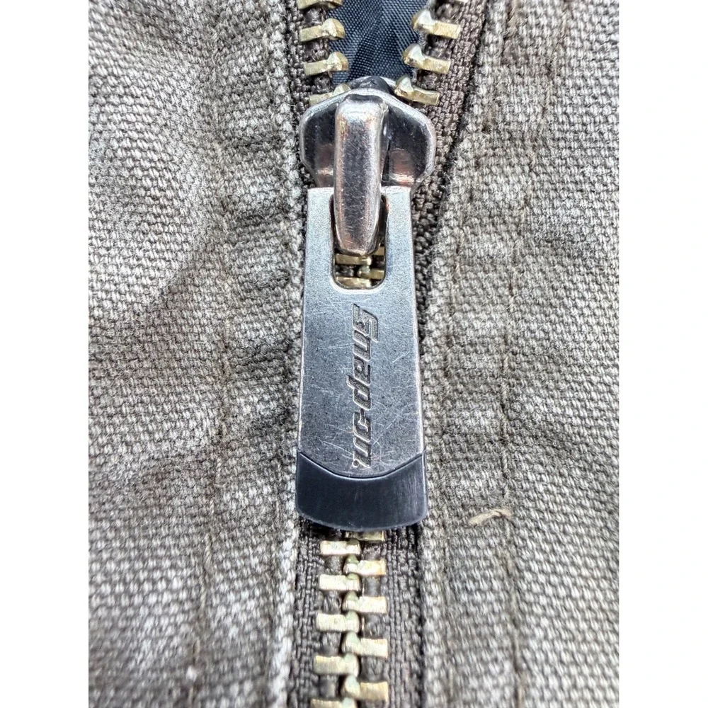 Snap-on Canvas Quilted Bomber Work‎ Jacket Mens Large Brown